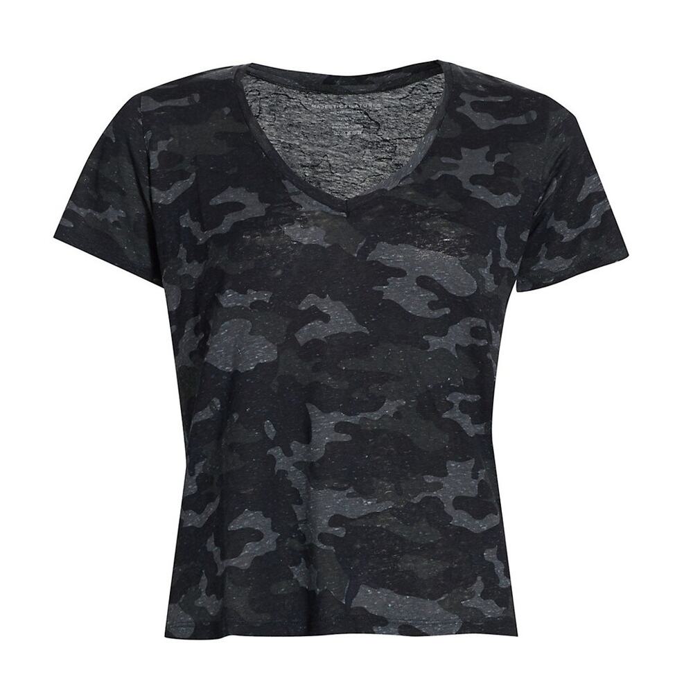 Majestic Filatures Relaxed Camouflage Marine V-Neck T-Shirt Size 4 / Large